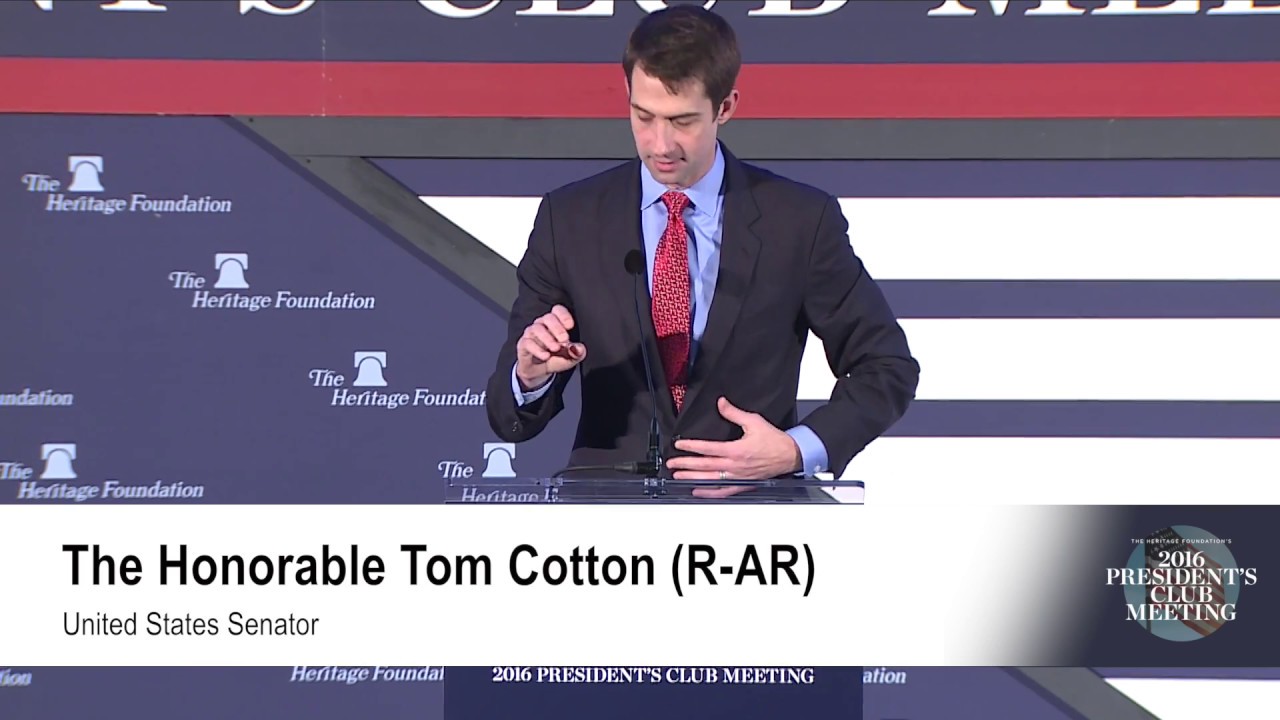 Sen. Tom Cotton on Military Service and Today's Youth | The Heritage Foundation