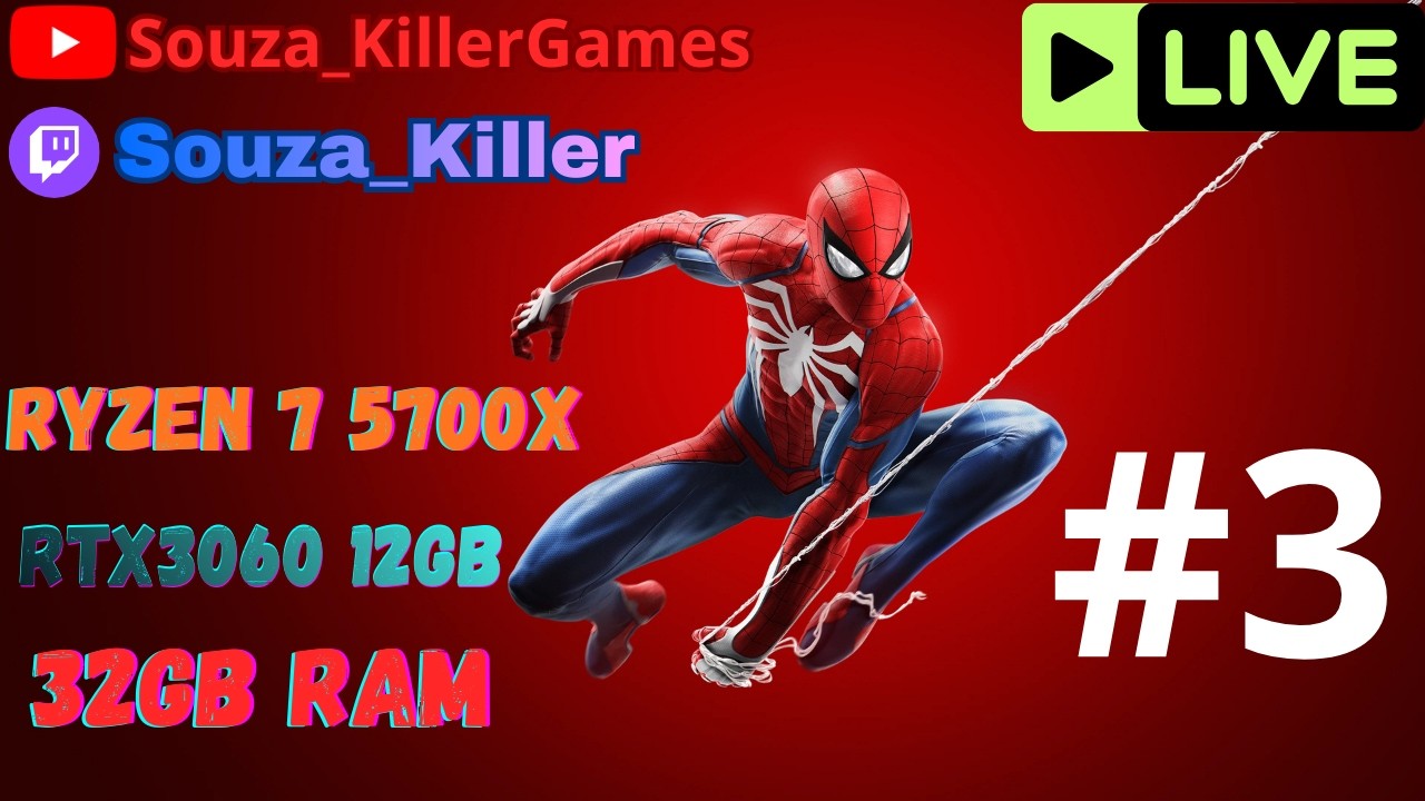 RYZEN 7 5700X + B550M TUF GAMING PLUS +  RTX3060 + 32GB RAM. Homen Aranha #3