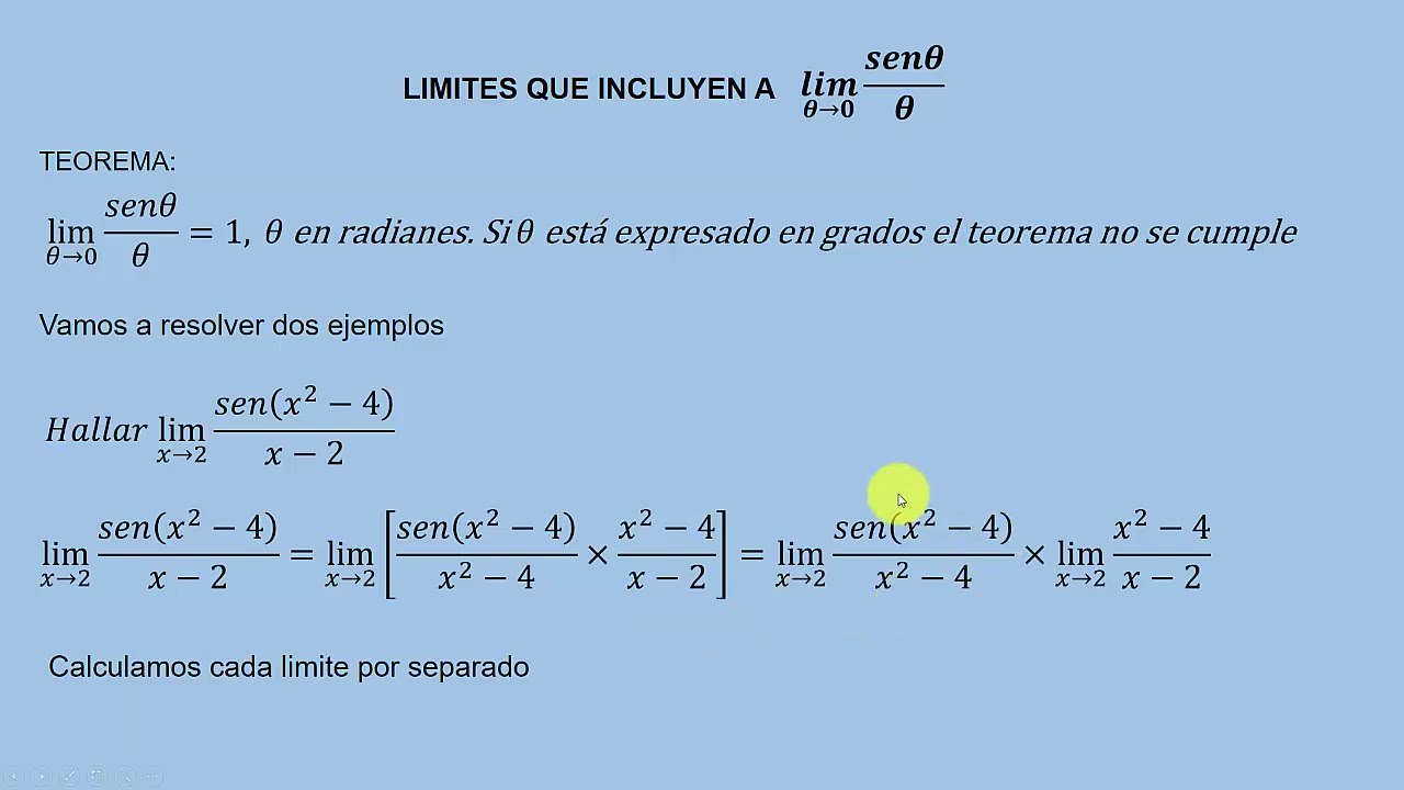 Límites trigonométricos que incluyen a senθ/θ