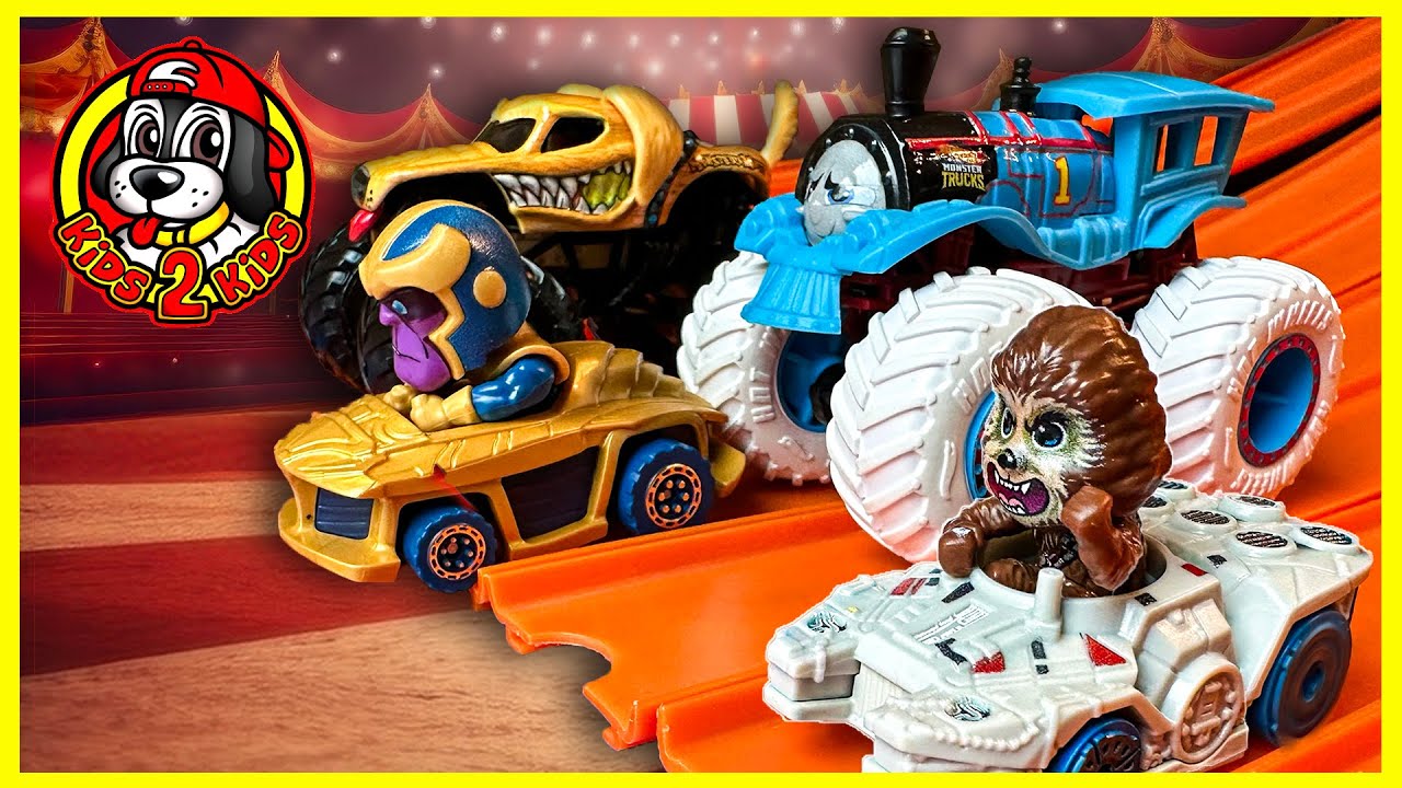 MONSTER TRUCKS VS RACE CARS - RINGLING CIRCUS RACE (Hot Wheels Racerverse & Monster Jam)