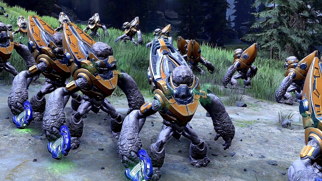 Hunter vs 50 Grunts - HALO INFINITE NPC Wars