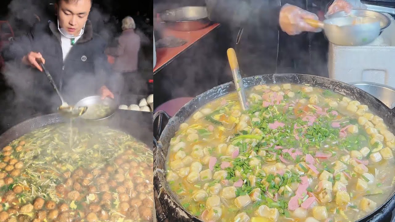 A caring Chinese guy Cook Free Meals for the Old Guys in a Village