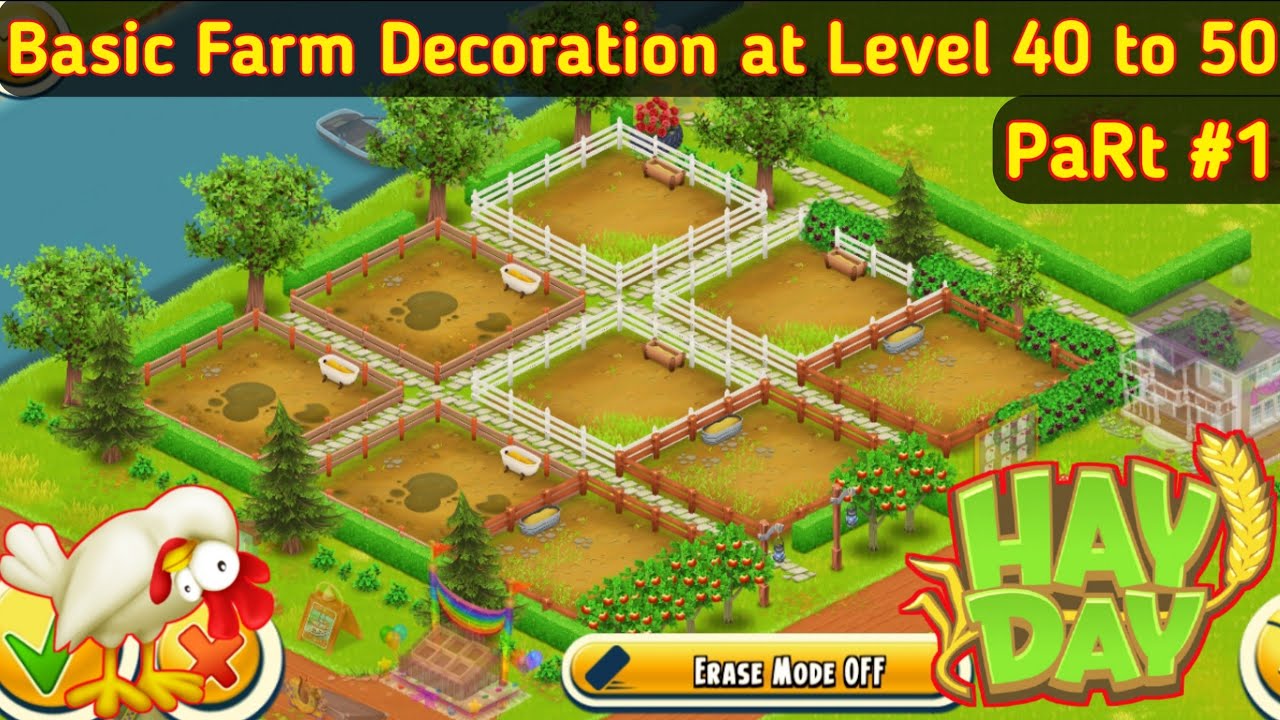 Hay Day Decoration : Design at Level 40 to 50 Part 1 | TeMct Gaming