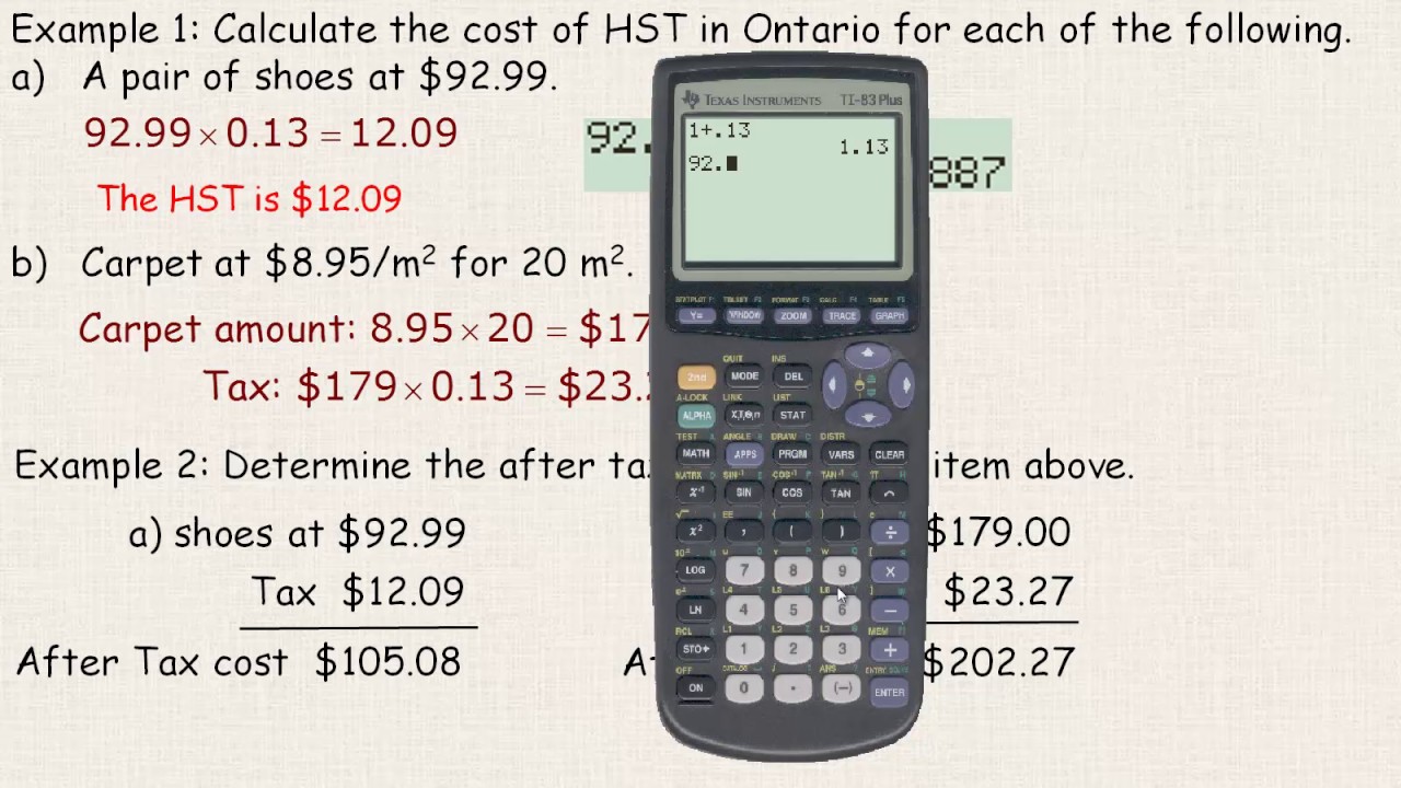 Provincial and Federal Sales Taxes