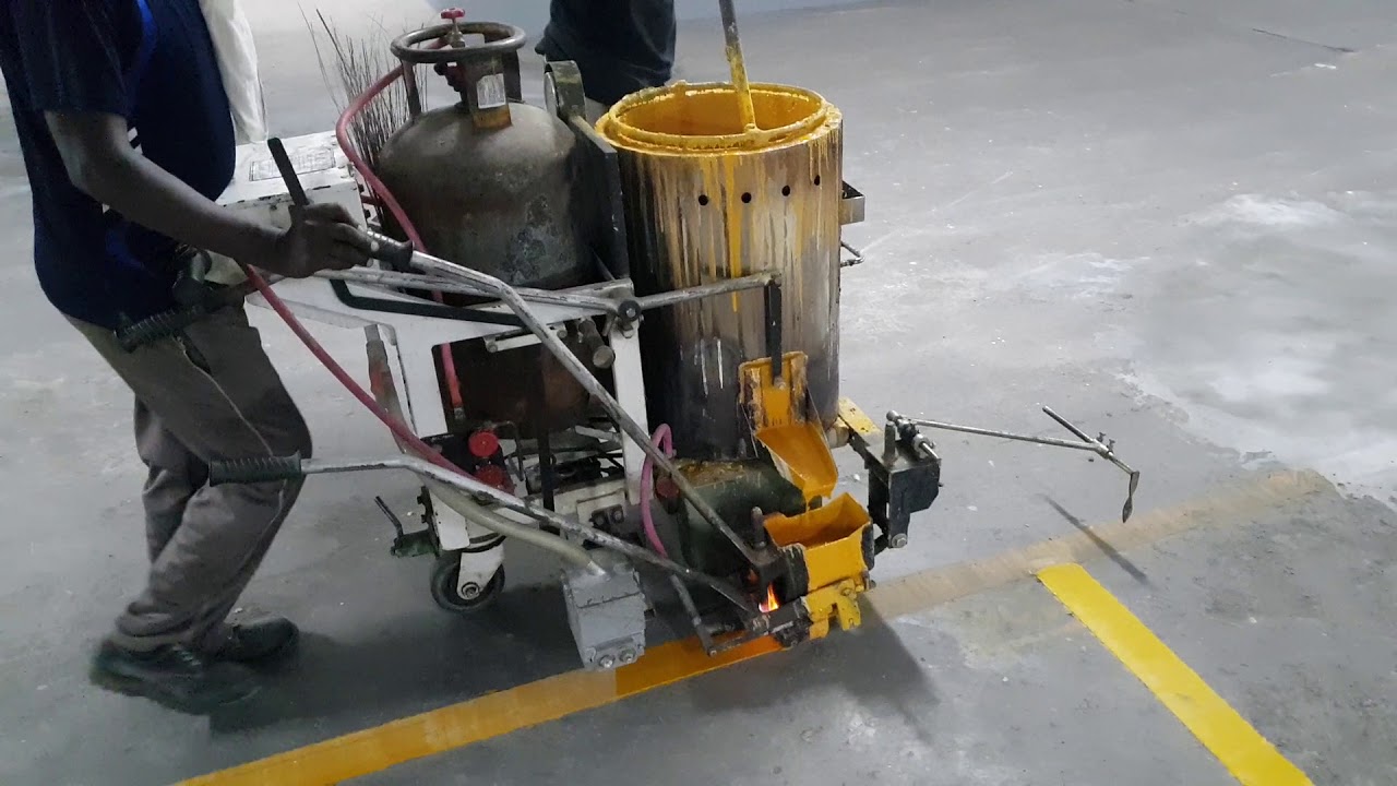 Parking Slots Marking with Thermoplastic paint by SafetyShield Industries