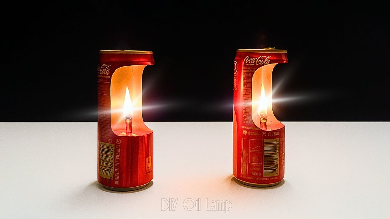 Billions of people don't know this secret! Make your own emergency oil lamp from a coke can