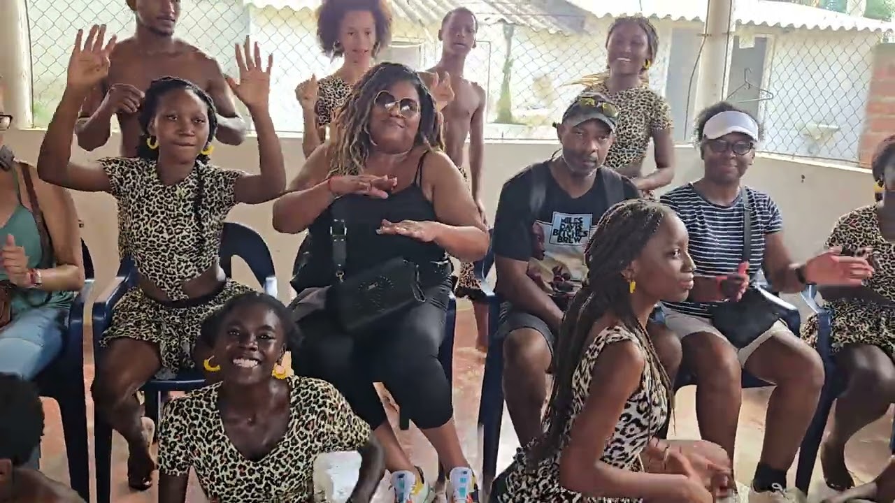 With dancers in San Basilio de Palenque 