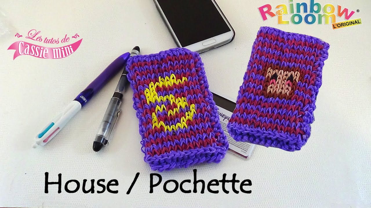 { Tuto } housse / pochette en élastiques Rainbow Loom