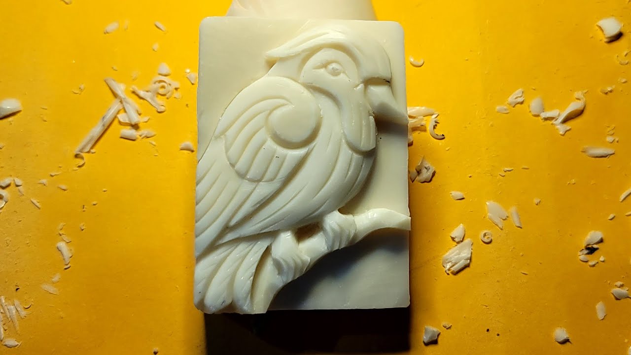 Soap carving parrot//Soap carving easy //Perla soap carving easy free//