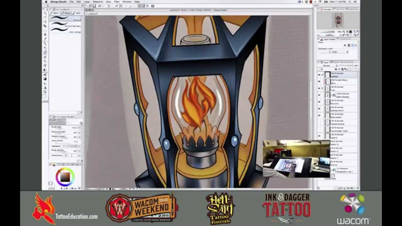 Wacom Weekend: Digital Tattoo Illustration Process-- Time Lapse