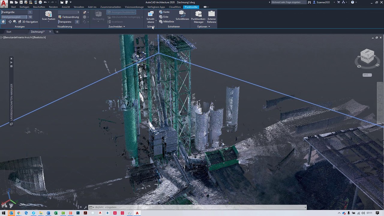 AutoCAD Punktwolken Tutorial - Kanten, Ecken, 3D-Punkte und Mittellinien aus Punktwolken extrahieren