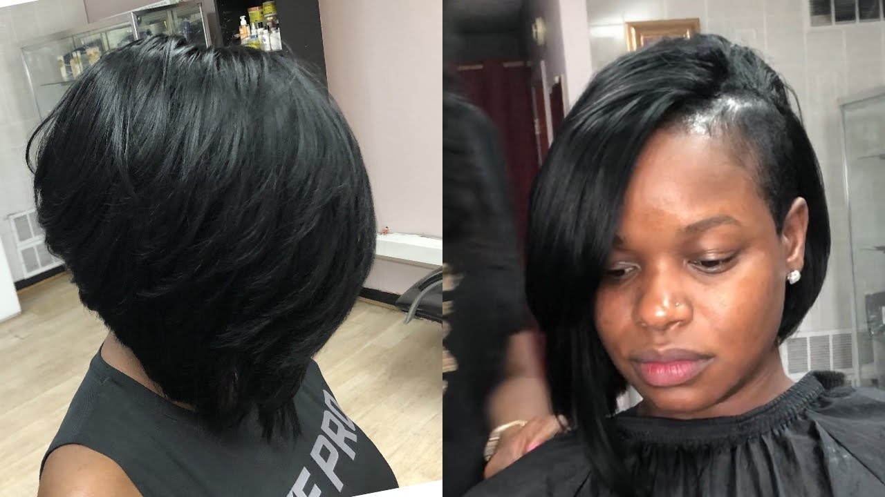 Partial Layered Bob Quickweave | SHAVED SIDE