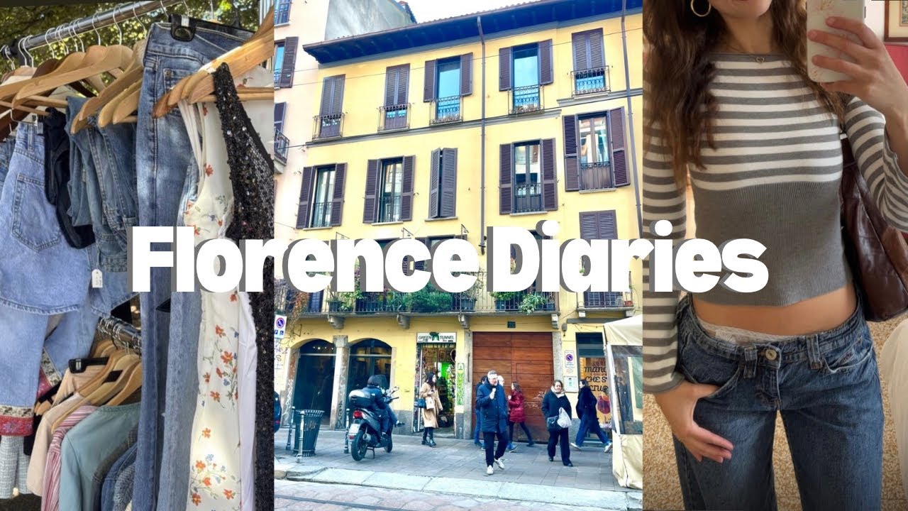 DIML in Florence Italy| flea markets, brandy melville, sandwiches, coffee, gelato, school & more!