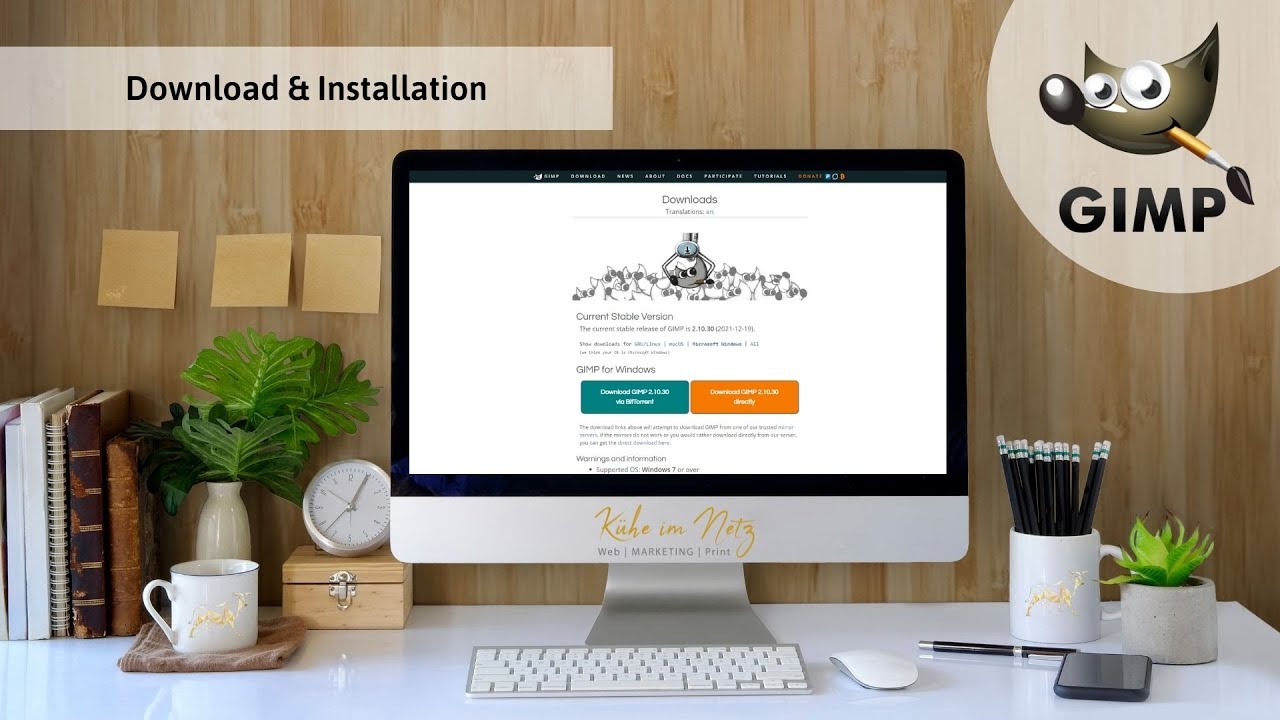 Gimp Tutorial Deutsch Anfänger 01 | Grundlagen: Software Download & Installation (Gimp Grundkurs)