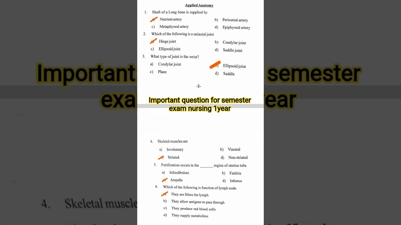 BSc Nursing 1st YearSemester exam preparationLast-minute revisionke liye banaye gaye hain.