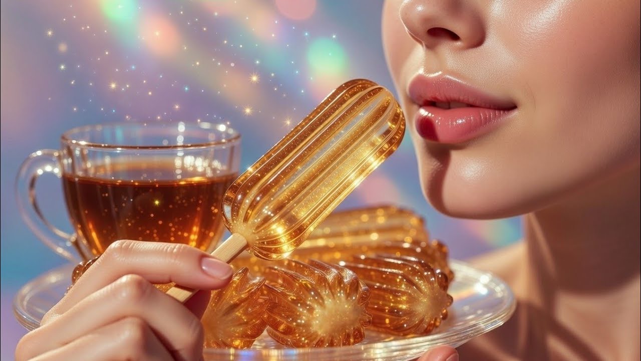 ASMR Hyperreal Glass Churro Sticks with Crystal Hot Chocolate – Dreamy Macro Aesthetic