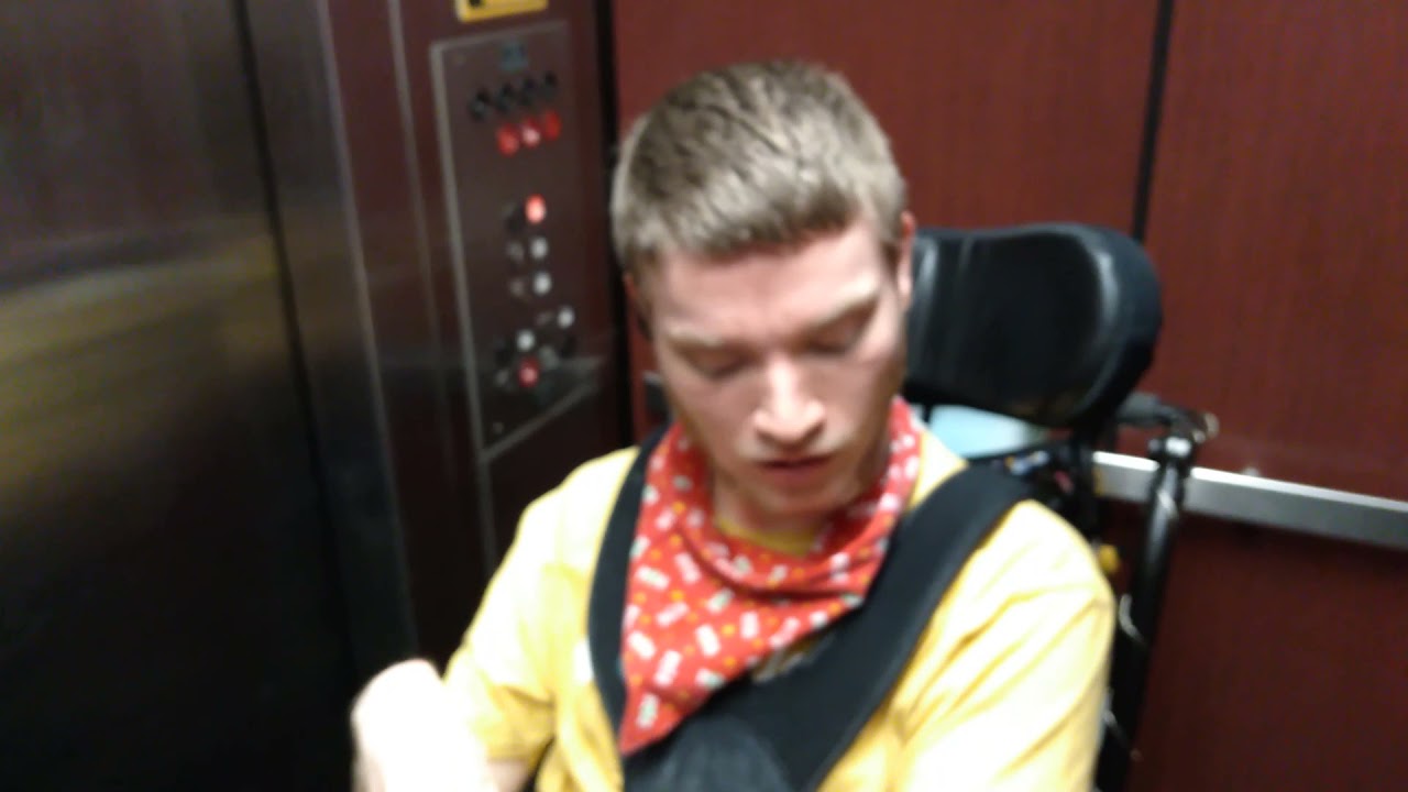 Sam riding the elevator in the Baymont Hotel in Knoxville TN @onthatnote
