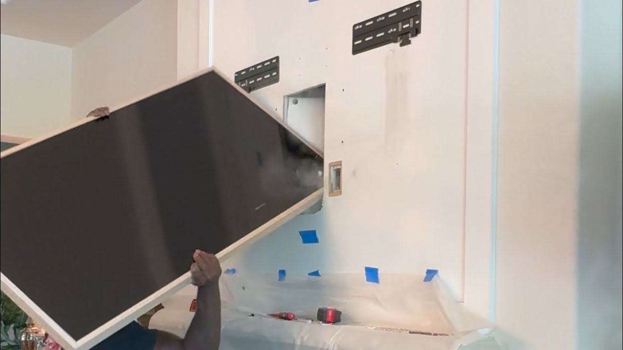 Barely Fit!! Samsung Frame Install above a fireplace (full video)