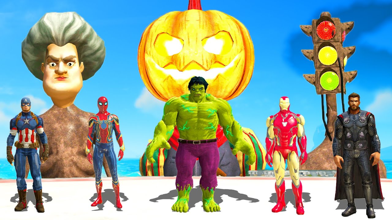 Halloween Epic Battle - Pumpkin Army VS The Marvel Avengers