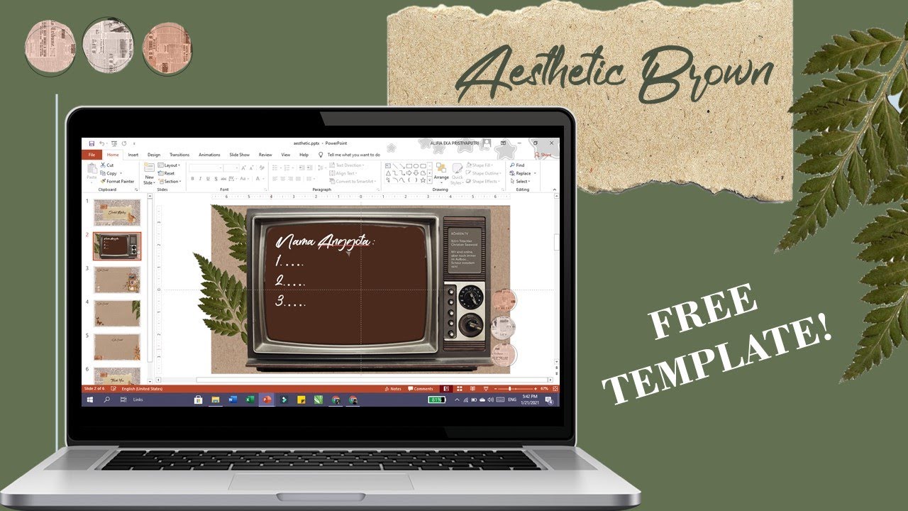 Powerpoint aesthetic free template