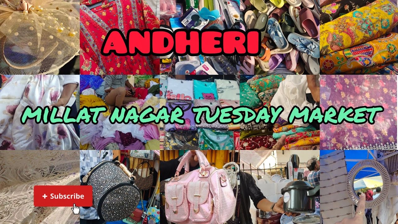 Andheri Millat Nagar Tuesday Market 🛍️ | Budget Utensils, Dress Material & Home Décor Finds 🛒✨