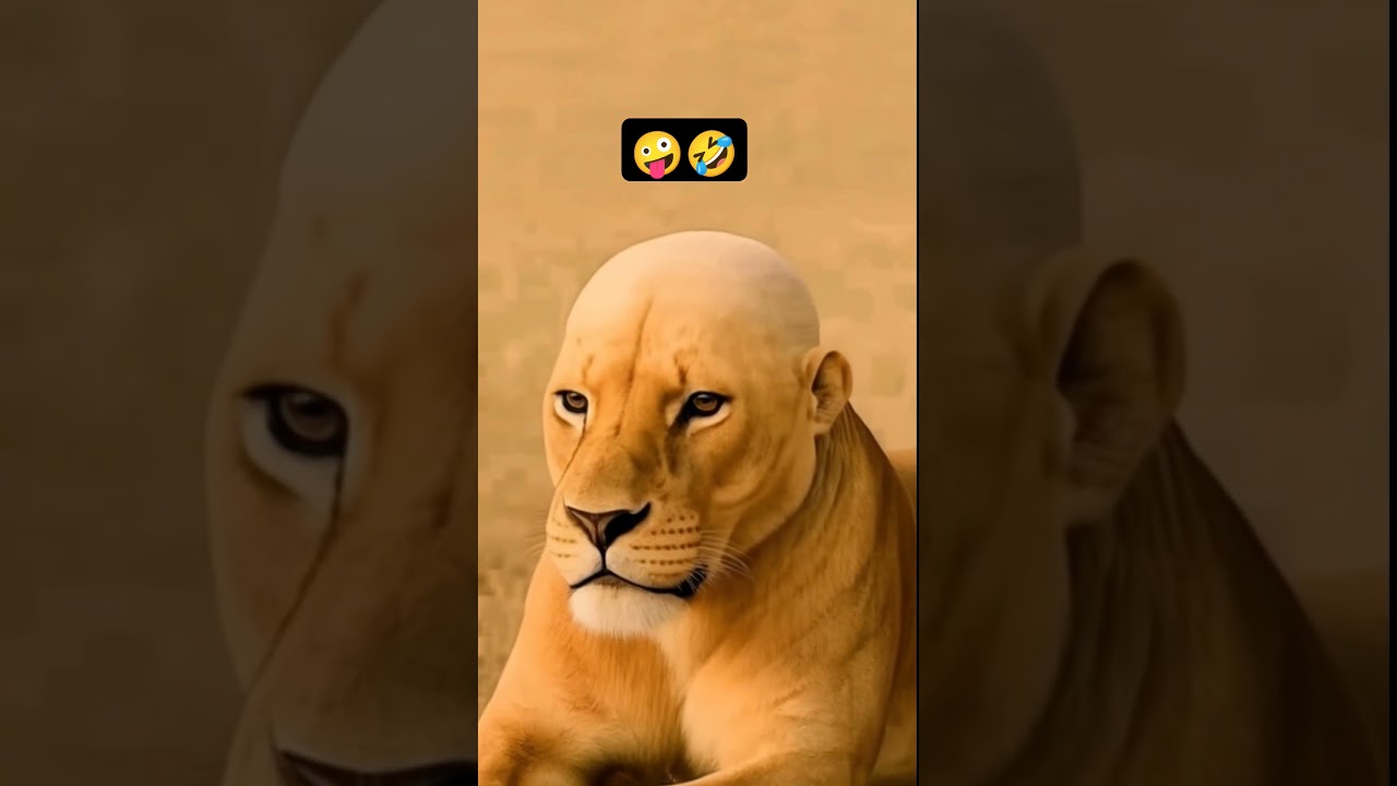 When the Lion Forgot to Wear Sunscreen 😂🦁🔥#funny