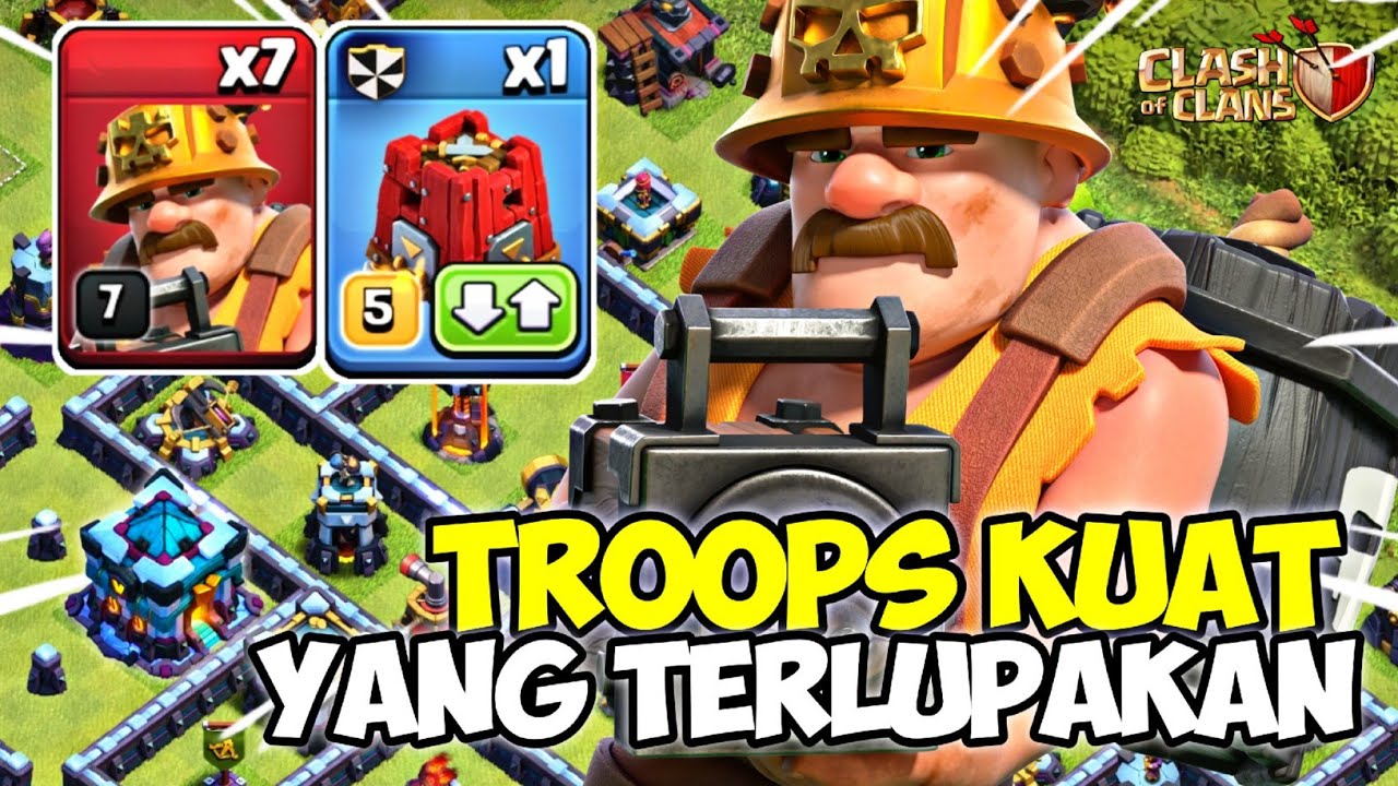 PADAHAL OP TAPI JARANG DI PAKE  !! Combo Super Miner STRATEGI TH 13 - Clash Of Clans