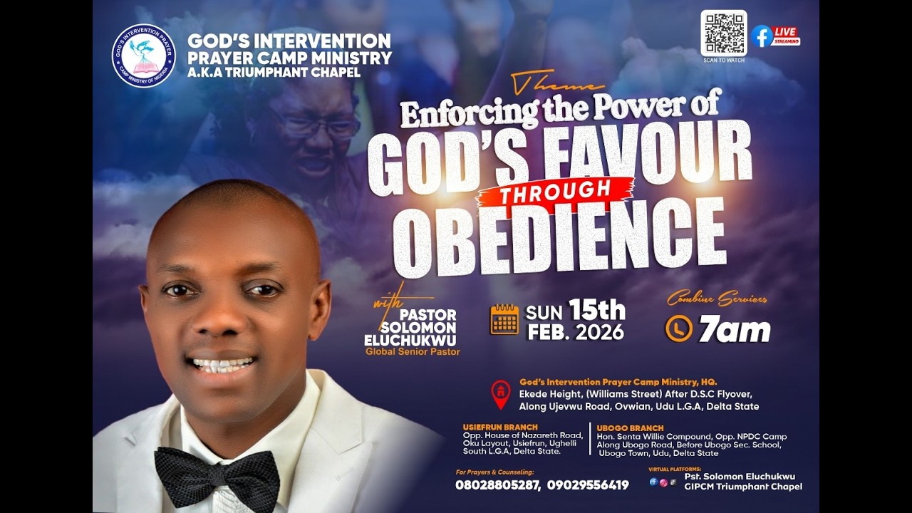 ENFORCING THE POWER OF GODs FAVOUR THROUGH OBEDIENCE  WITH PST SOLOMON ELUCHUKWU