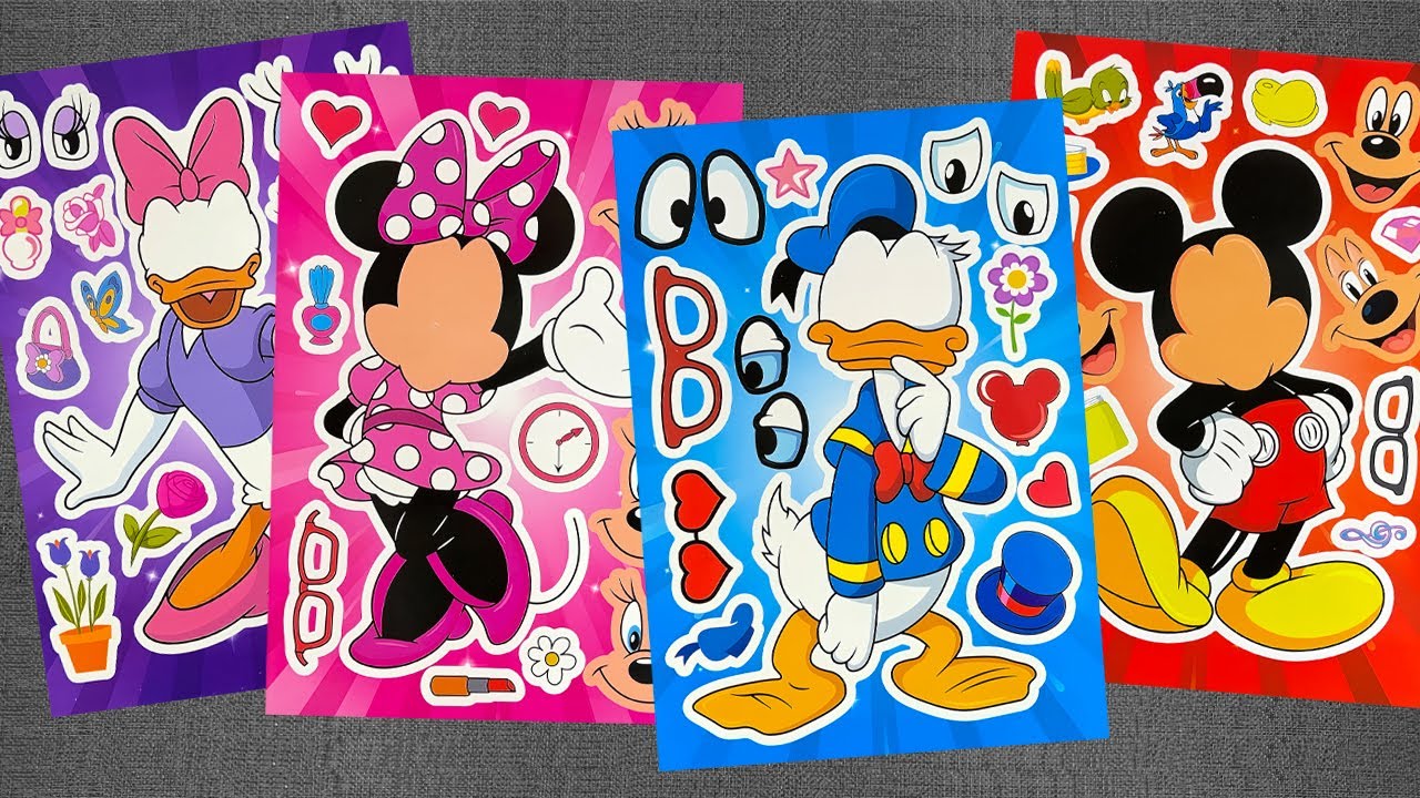 [🐰paper diy🐰] Mickey Mouse Sticker Book Makeover 🐭✨ Minnie, Donald & Friends | Paper DIY ASMR
