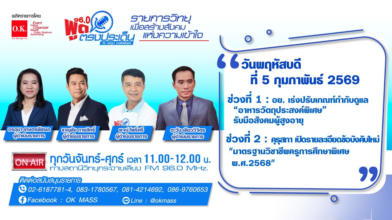พูดตรงประเด็น | 5 กุมภาพันธ์ 2569