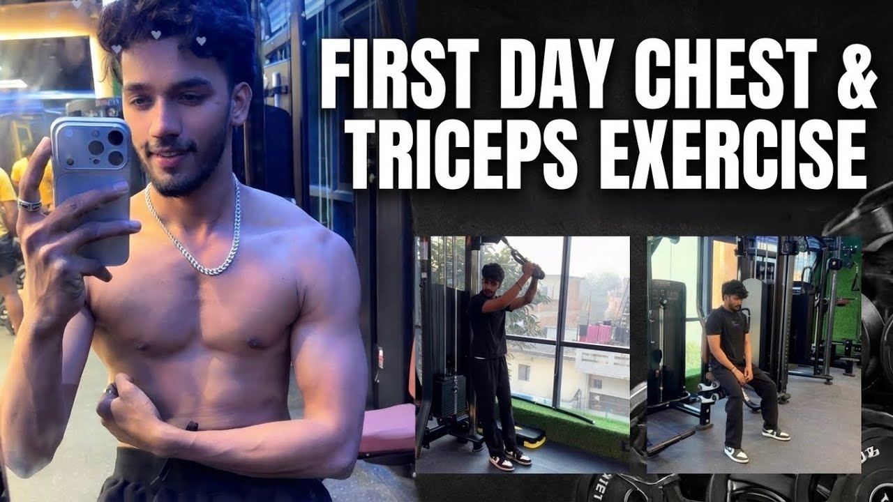  Chest & Triceps Exercise ￼| Day1 |Gym Vlog | @UnfitabhiVlogs #gym #gymlife #motivation 