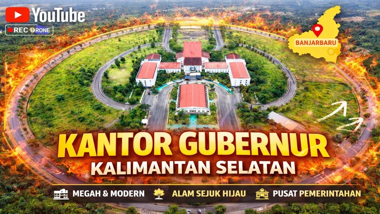 Keindahan Arsitektur Kantor Gubernur Kalsel Terkini (Drone Cinematic 4K)