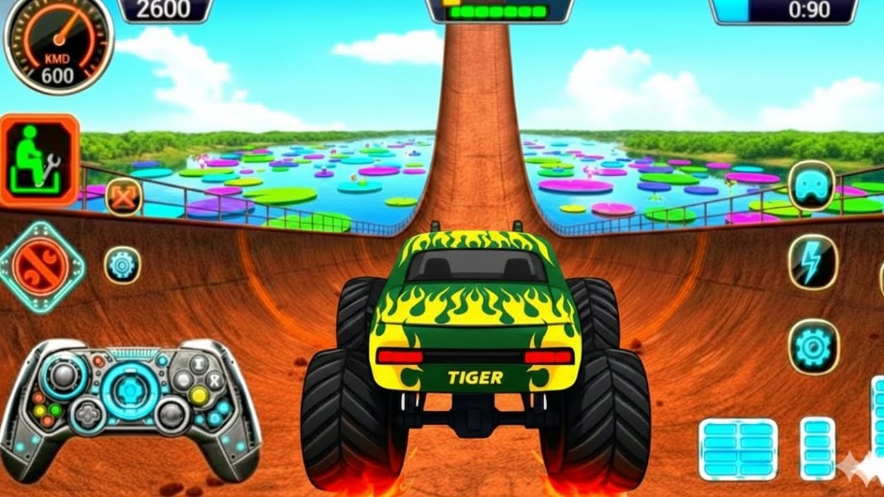 Mega Ramp Monster Truck Racing 😱 Crazy Jumps, Crashes & Stunts | Android Gameplay
