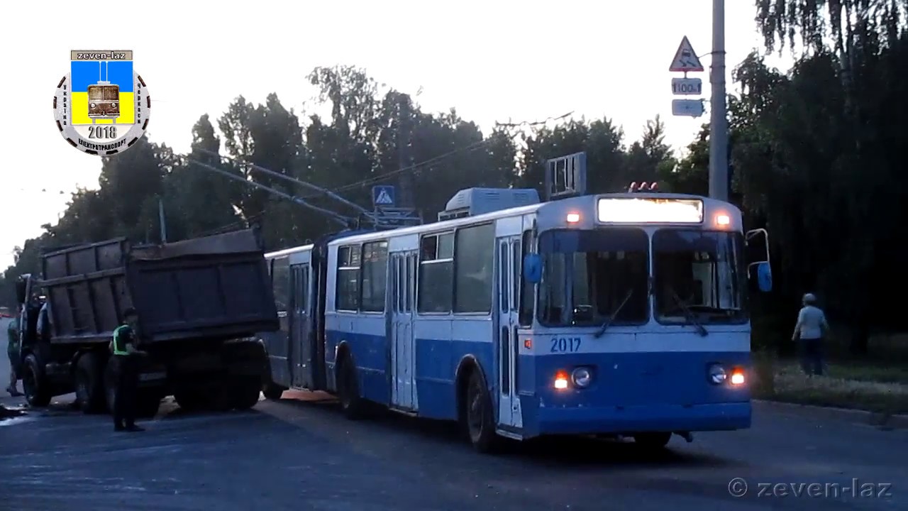 Черкаський тролейбус- Мінус опора, ДТП без жертв 18.06.2018 / Cherkasy trolleybus- Road accident