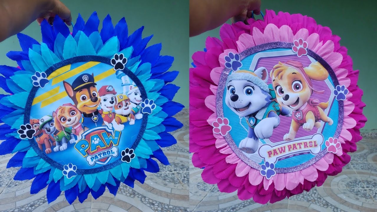 Piñata redonda de tambor | Paw Patrol | Armado y decorado | Piñatas de cartón