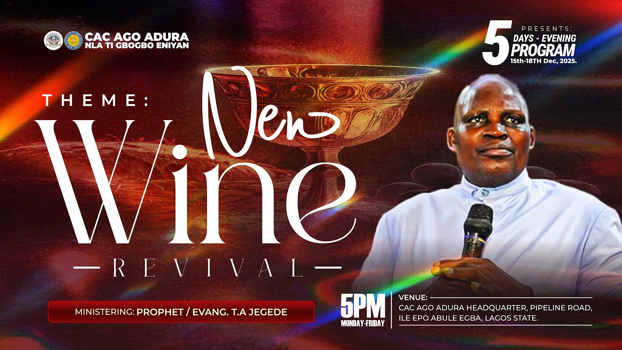 NEW WINE  || 09 MARCH 2026 || PROPHET T.A JEGEDE || CAC AGO ADURA