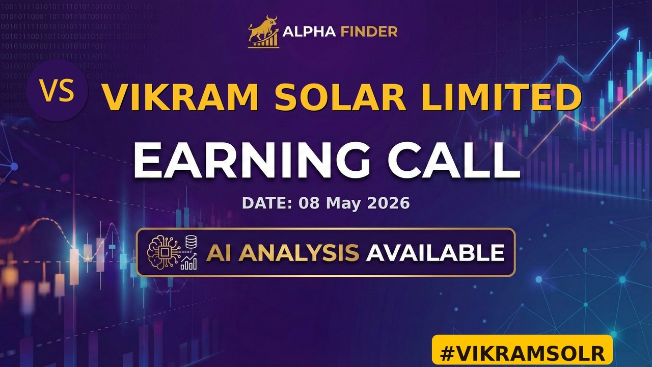 Vikram Solar Limited | VIKRAMSOLR | Earning Call | Alfa Finder