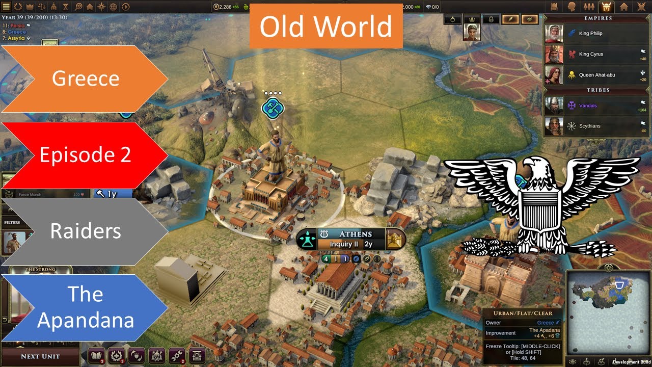 Let's Play Old World - Greece - Ep02 Raiders and the Apadana