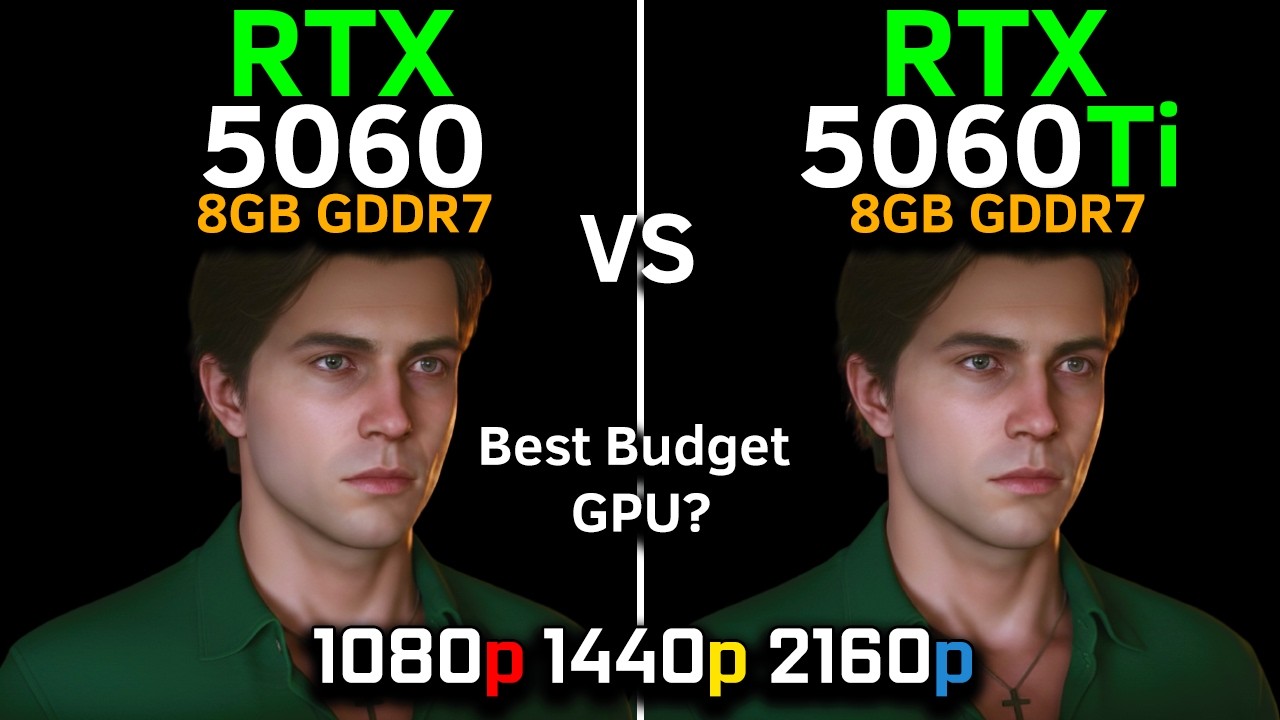 RTX 5060 vs RTX 5060 Ti 8GB | 1080p, 1440p, 4K + DLSS 4 | Best Budget GPU 2026?