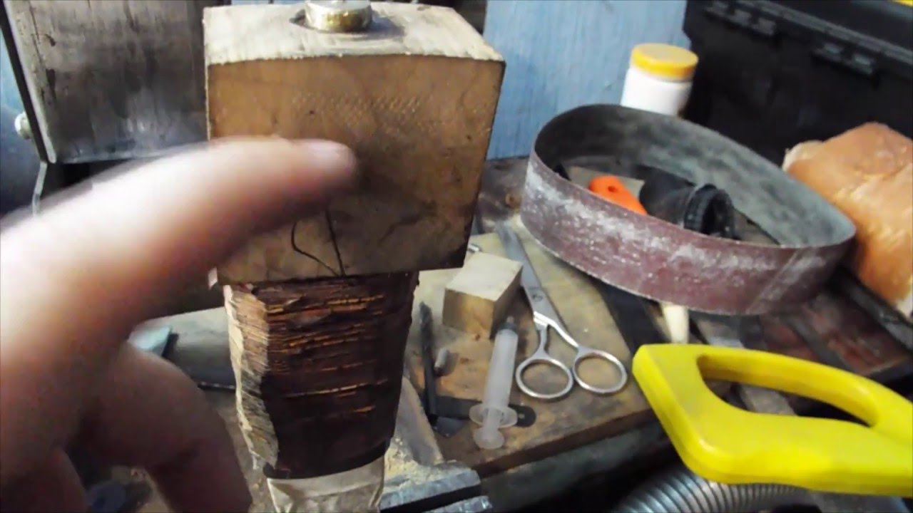 Делаем нож с наборной берестяной рукоятью '' Переосмысление ''.