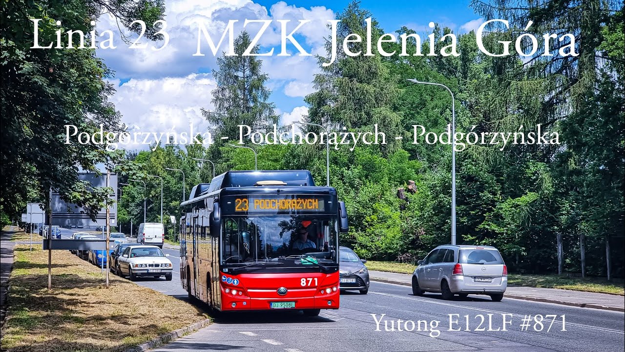 Linia 23 Jelenia Góra Podgórzyńska - Podchorążych - Podgórzyńska Yutong E12LF #871
