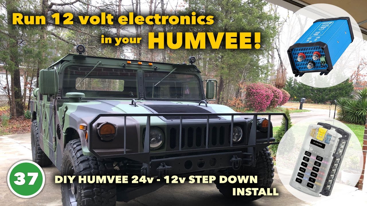 Installing a  24v to 12v Step Down Converter on a Humvee.
