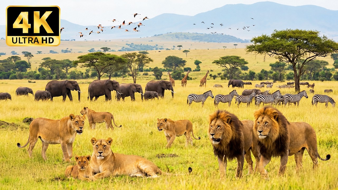 African Wildlife in 4K | Mesmerizing Animal Moments & Soothing Sounds from the Savanna