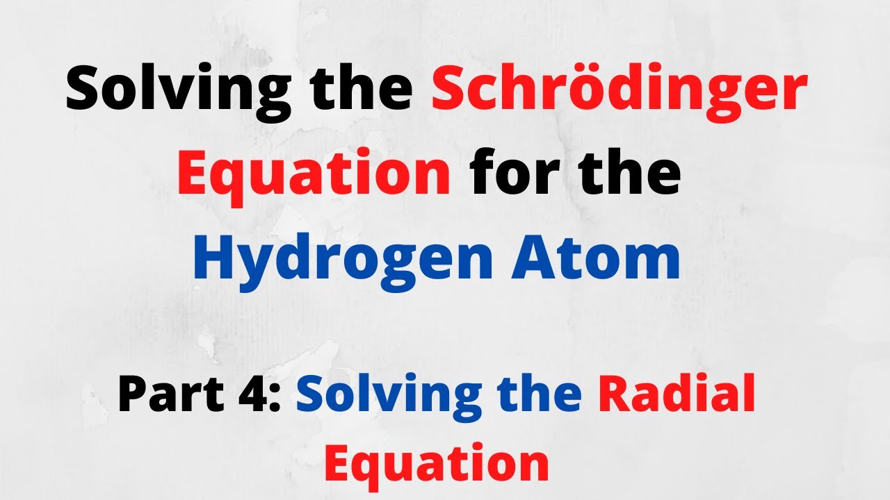 Hydrogen Atom Part 4: Solving the Radial Equation and finishing up