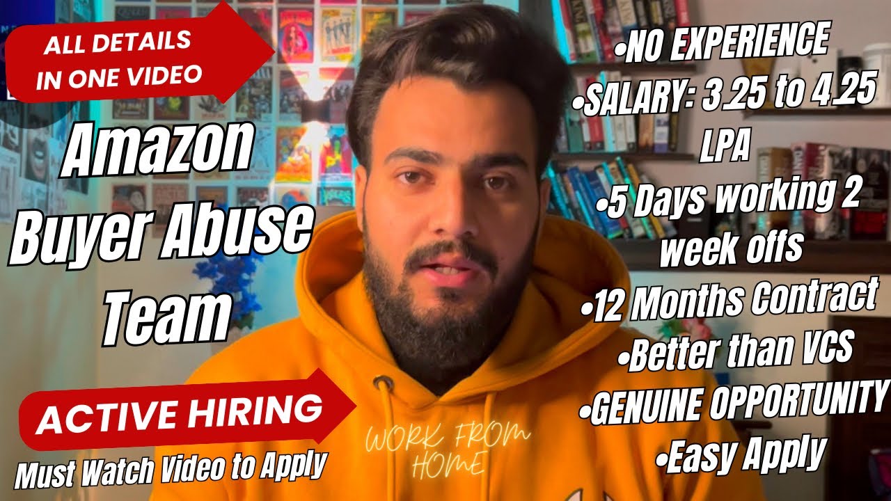 ATTENTION❗️AMAZON IS HIRING👨&zwj;💻BUYER ABUSE TEAM WORK FROM HOME🏡 SALARY 3.25-4.25 LPA💰NO EXPERIENCE❤️