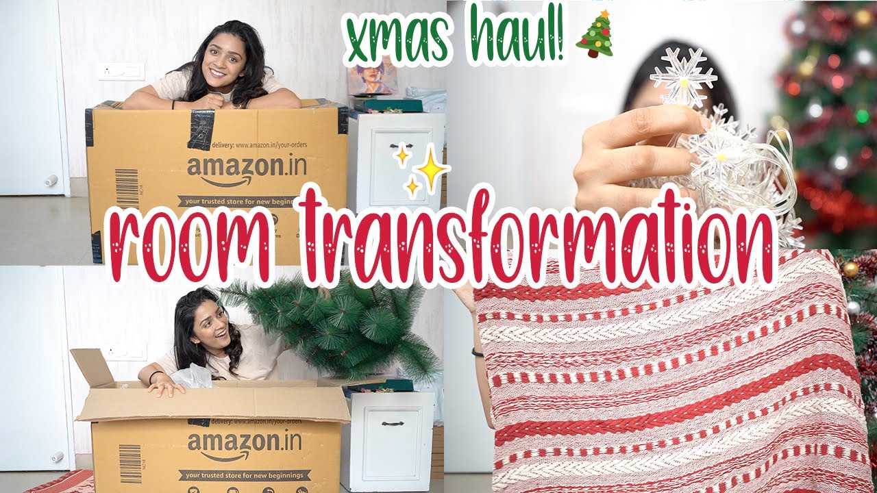 christmas room makeover 2021 | amazon decor haul | Meghna Verghese