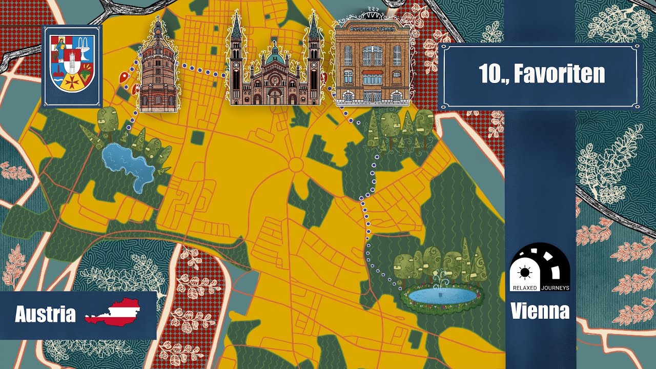 Vienna District 10: Green Escapes & Urban Stories in Favoriten 🌳🏙️🍞 | Walking Path Included