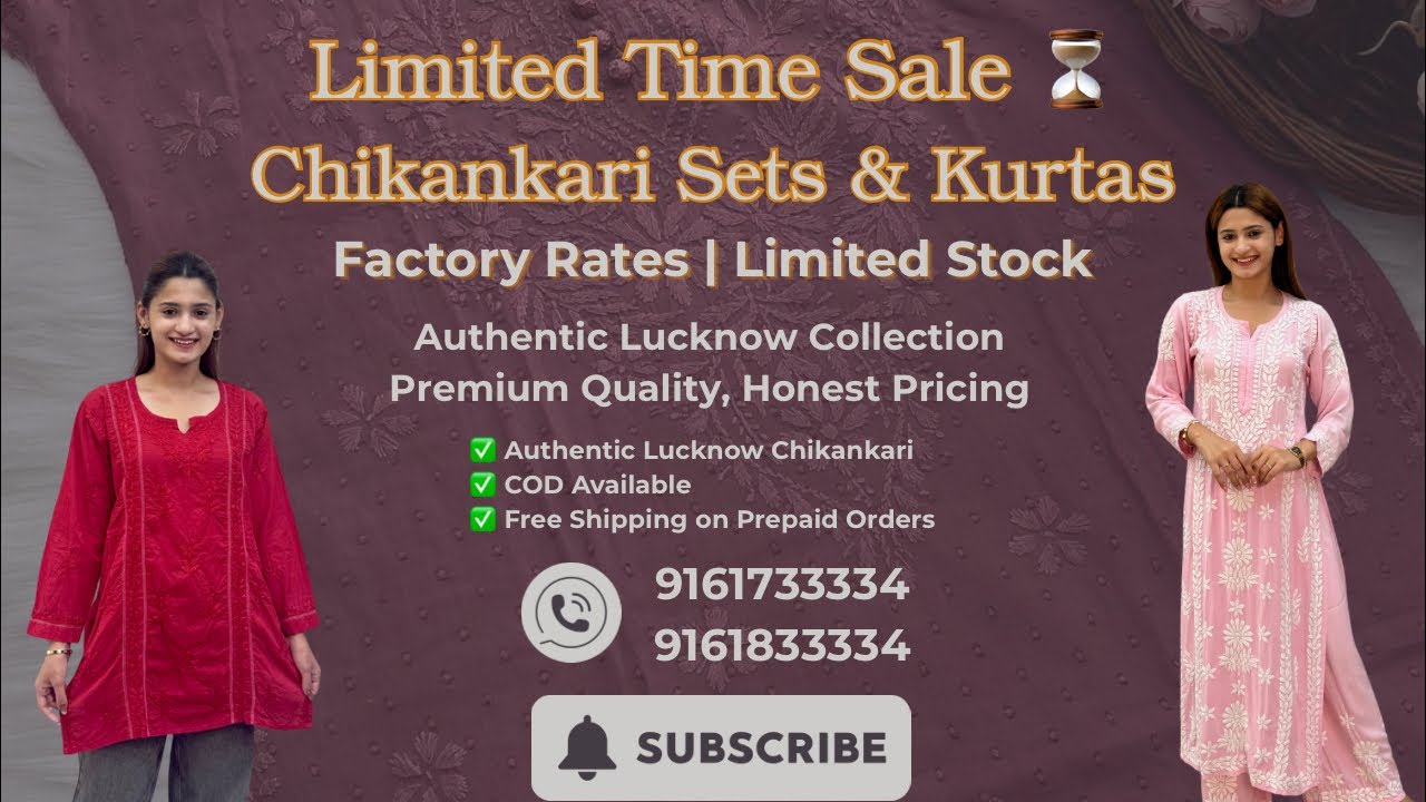 Limited Time Sale ⏳ | Chikankari Sets & Kurtas | LIVE | RS Chikankari