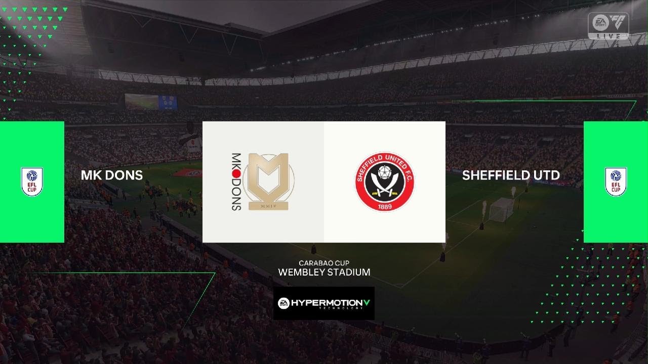 EFL League Cup Final MK Dons v Sheffield United 15/3/26 4:30PM 1st Half