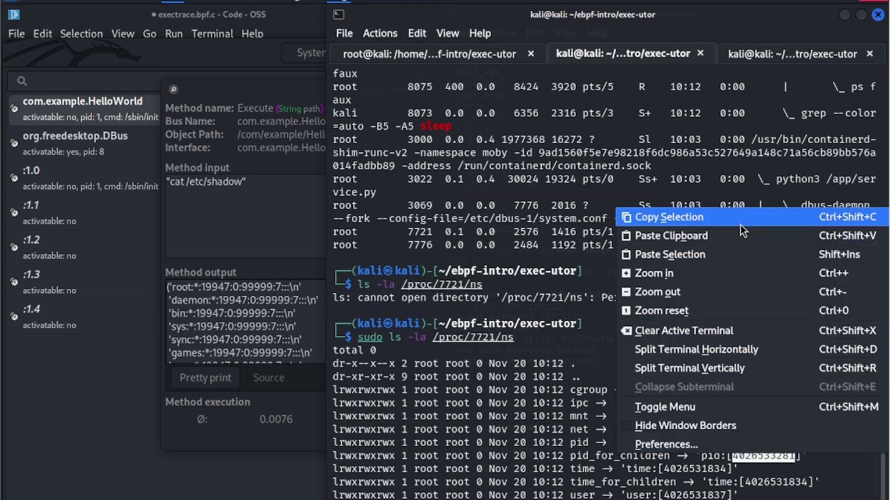 code execution via d-feed and eBPF defense program